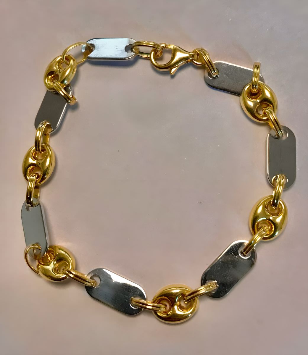 Bracelet or 18k bicolore - 10.55 grs