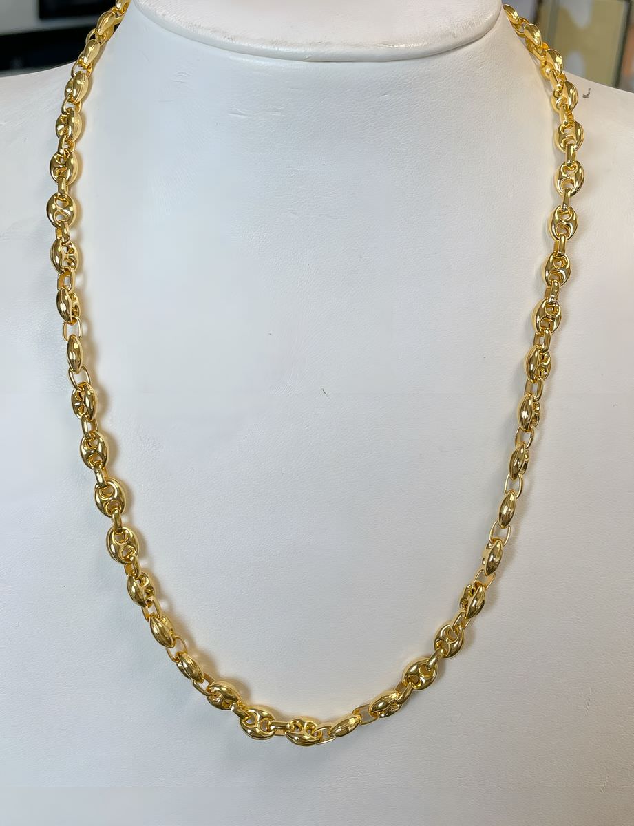 Collier or 18k 26.25grs maille grain de café 50cm 7