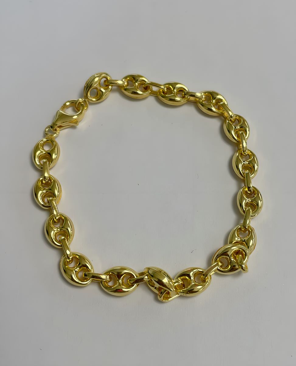 Bracelet or 18k 14.40 grs maille grain de café 21cm