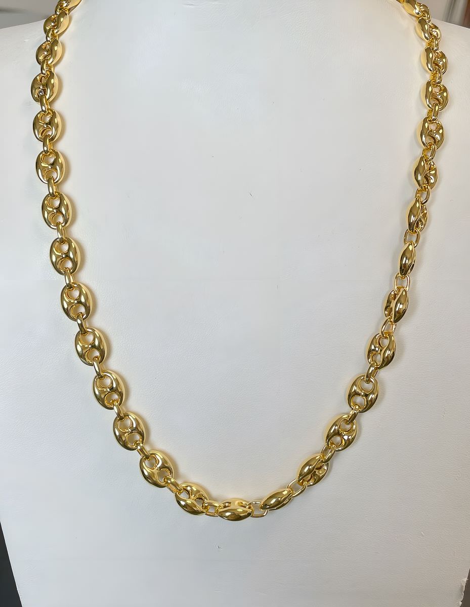 Collier or 18k 37.40 grs maille grain de café 55cm