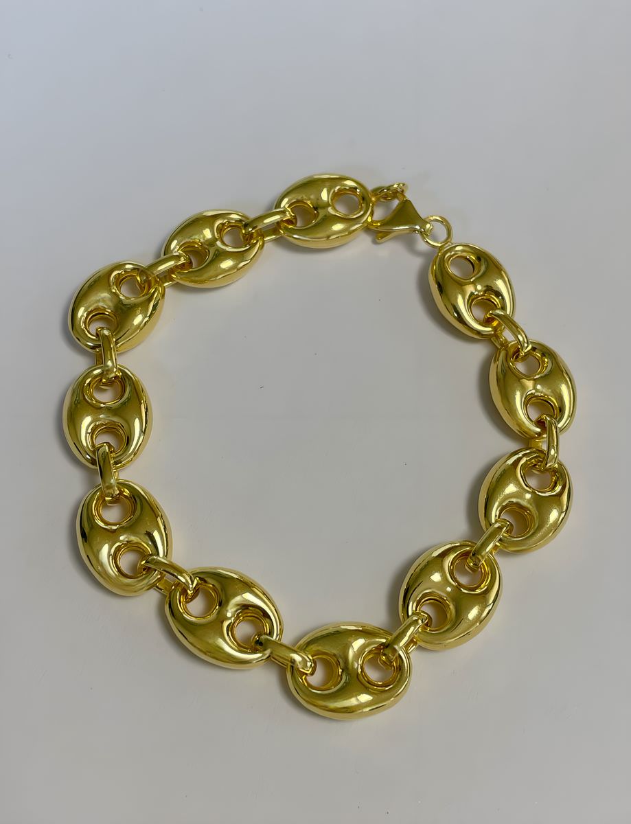 Bracelet or 18k 17.75 grs maille grain de café 21 cm