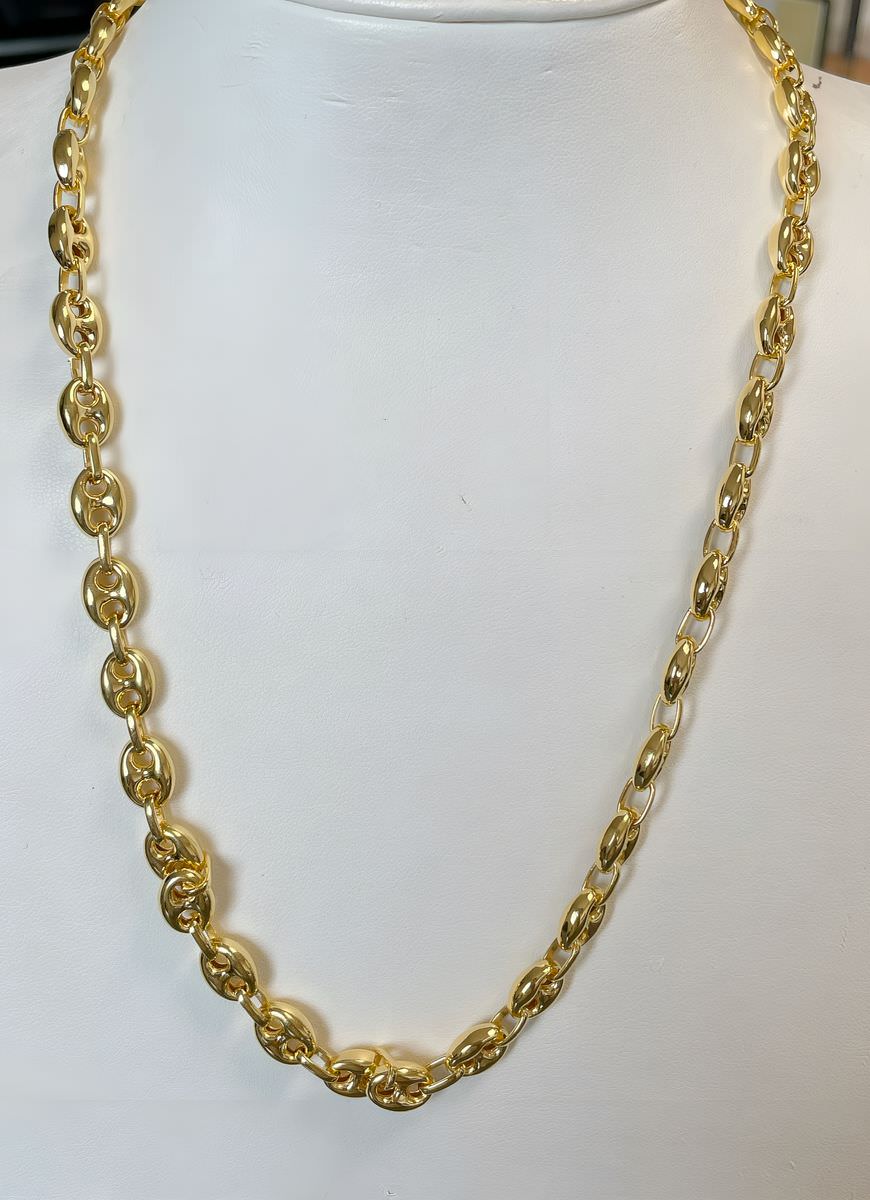 Collier or 18k 46.42 grs maille grain de café