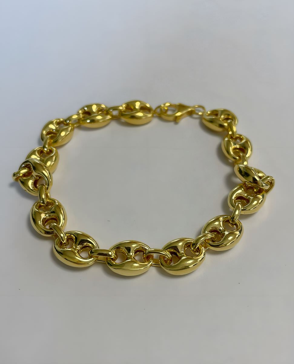 Bracelet or 18k 21 grs maille grain de café 21cm 12m