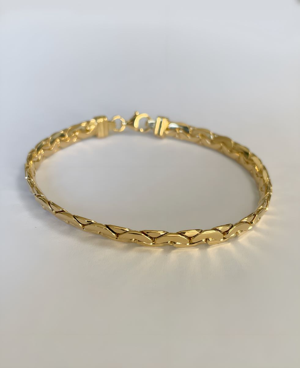 Bracelet or 18k 11.60grs maille haricot longueur 19