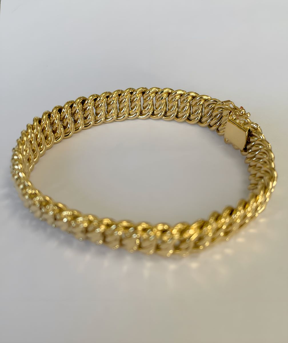 Bracelet or 18k 15grs maille américaine 19cm 10mm