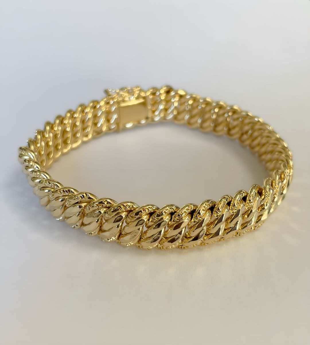 Bracelet or 18k 20.30grs maille américaine 19cm 12mm