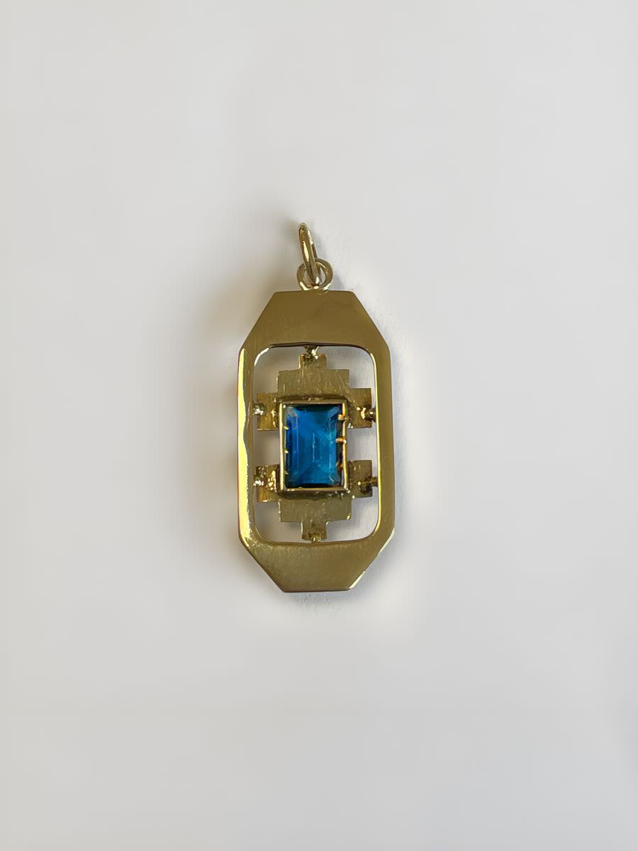 Pendentif vintage 1.44grs saphir de synthese