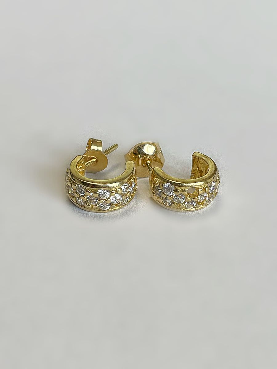 Boucle d'oreille or 18k 2.17grs oxydes de zirconiums