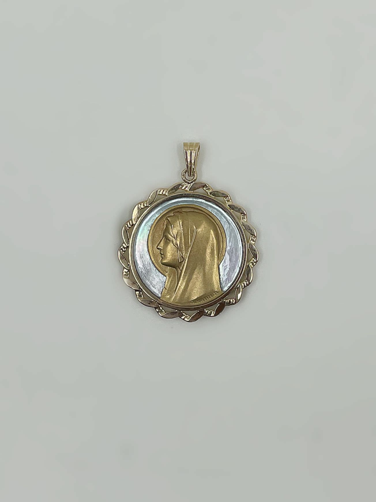 Médaille Vierge Or 18k 750 6.52 grs 30mm