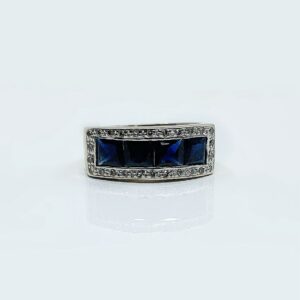 Bague or 18k 7.38grs saphirs diamant no 51