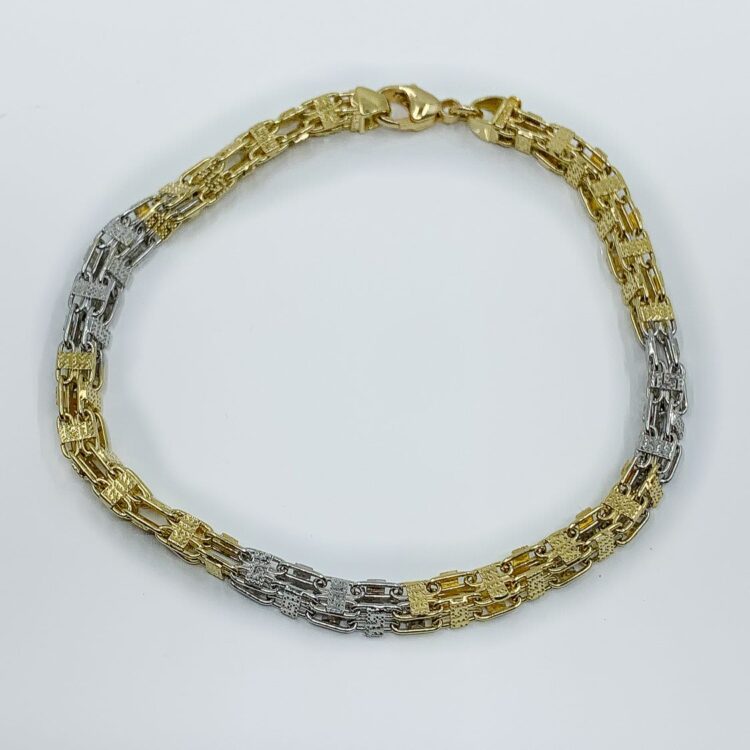 Bracelet 2 ors 18k 10.16grs larg 4.50mm long 22cm