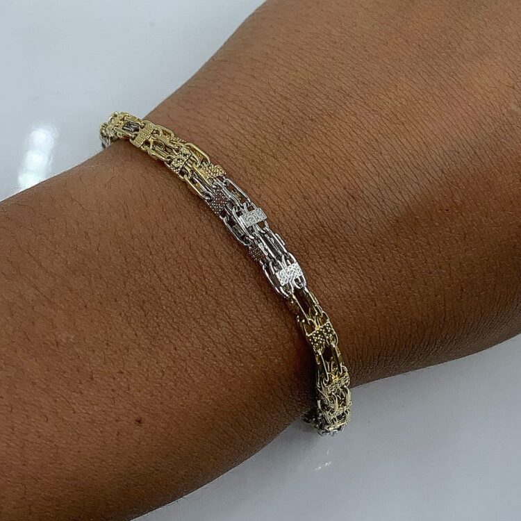 Bracelet 2 ors 18k 10.16grs larg 4.50mm long 22cm