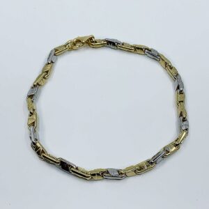 Bracelet or 18k 10.29grs bi-couleur 21cm 4mm