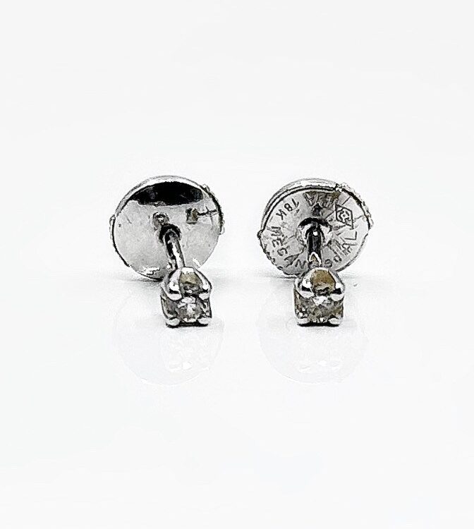 Boucles d'oreilles or 18k diamants 0.88grs