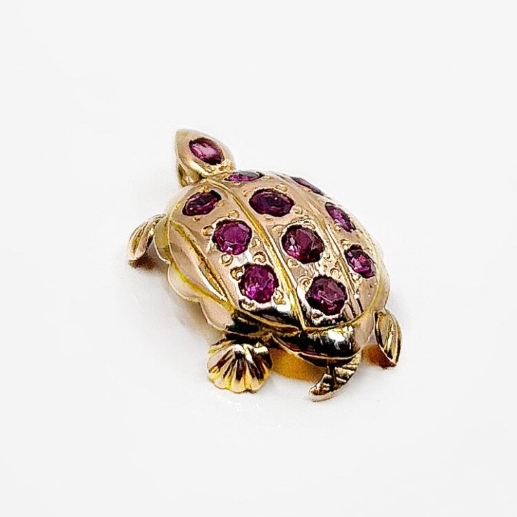 Pendentif Tortue Rubis or 18k 2.18grs