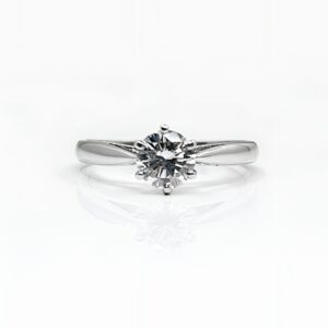 Solitaire or blanc 18 carats 2.62grs diamant 0.64 ct