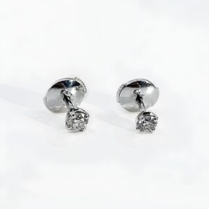 Boucles d'oreilles or 18 carats diamants 0.40 cts