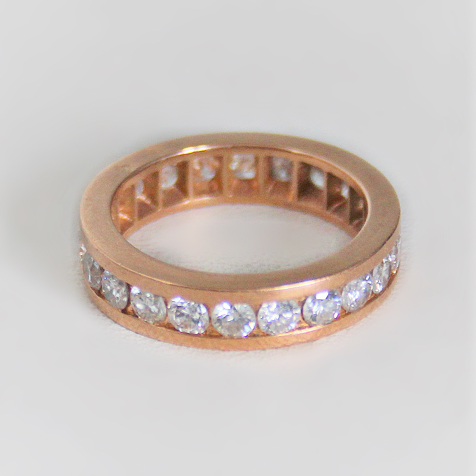 Bague Alliance 22 Diamants Or Rose 18k 750 - 5.57grs