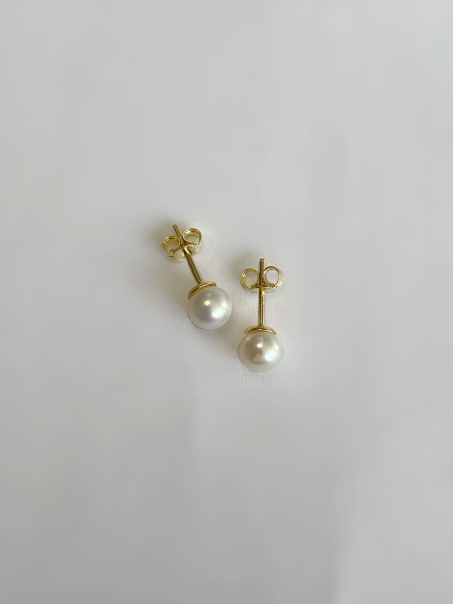 Boucles d'oreilles d'occasion or 0.40grs perles 5.5m