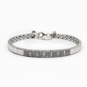 Bracelet  Semi Rigide or 18k18.40 grs 105 diamants